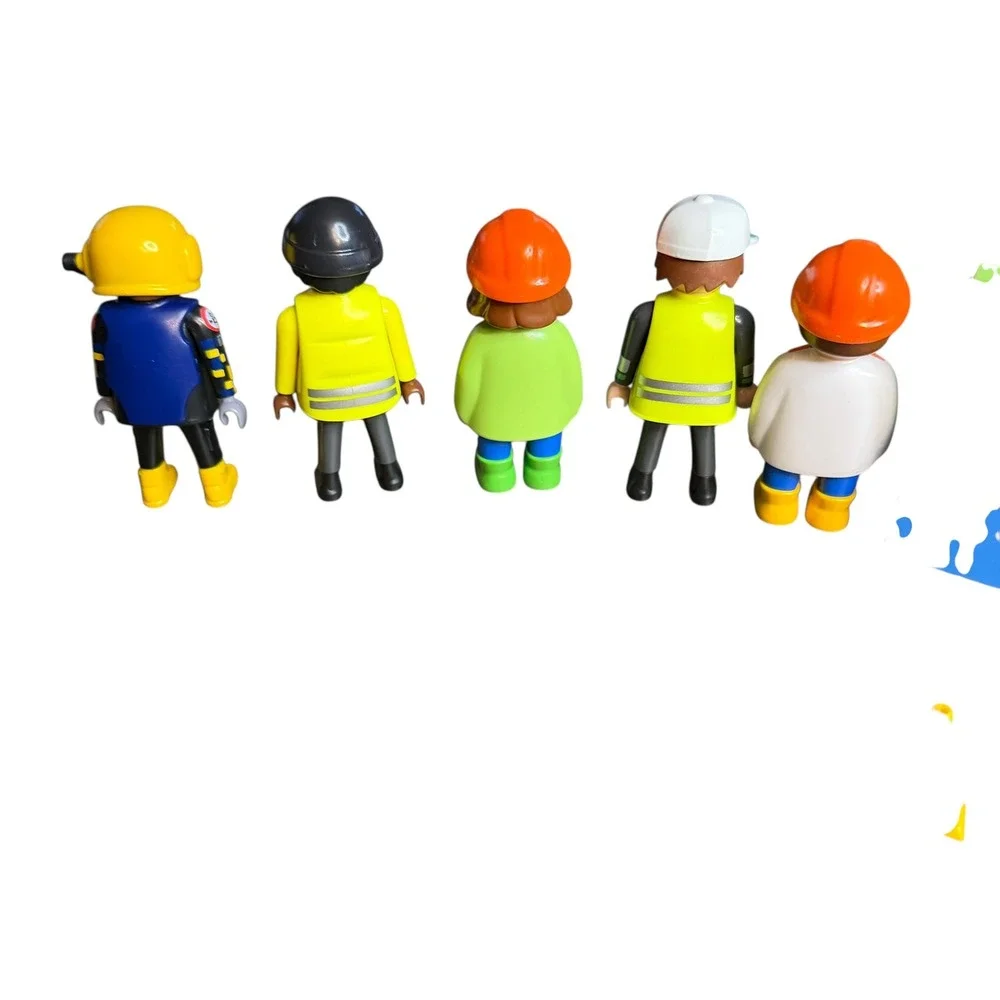 Playmobil‎ 123 Construction Sanitation Figures Blocks Set 70126 6775 9122 Lot